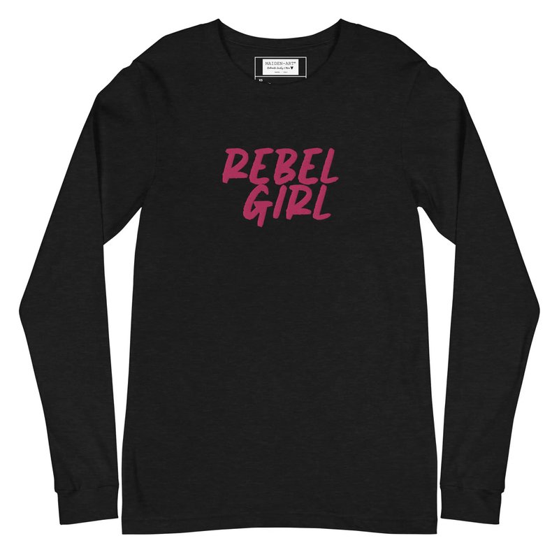 Koszulka Rebel Girl unisex z długim rękawem i haftem