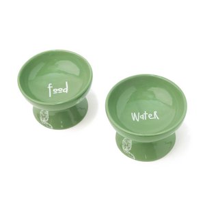 RAISED GREEN CAT FEEDER HF
