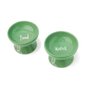 RAISED GREEN CAT FEEDER HF