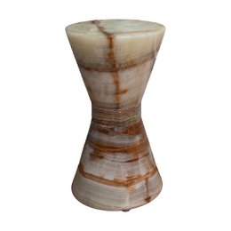 Mesa decorativa contemporánea en ónix blanco