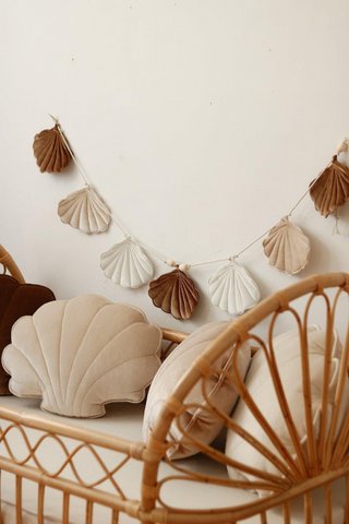 Samtgirlande „Beige Pearl“ mit Muscheln