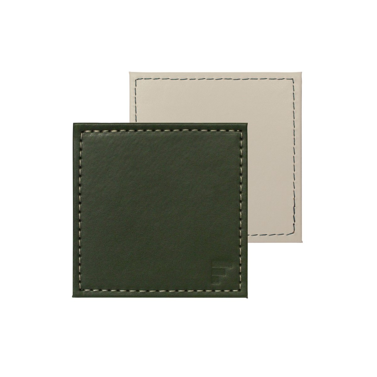 Coasters DUO, set of 4, olive/ivory