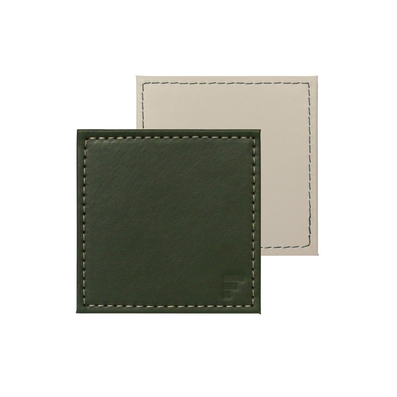 Coasters DUO, set of 4, olive/ivory