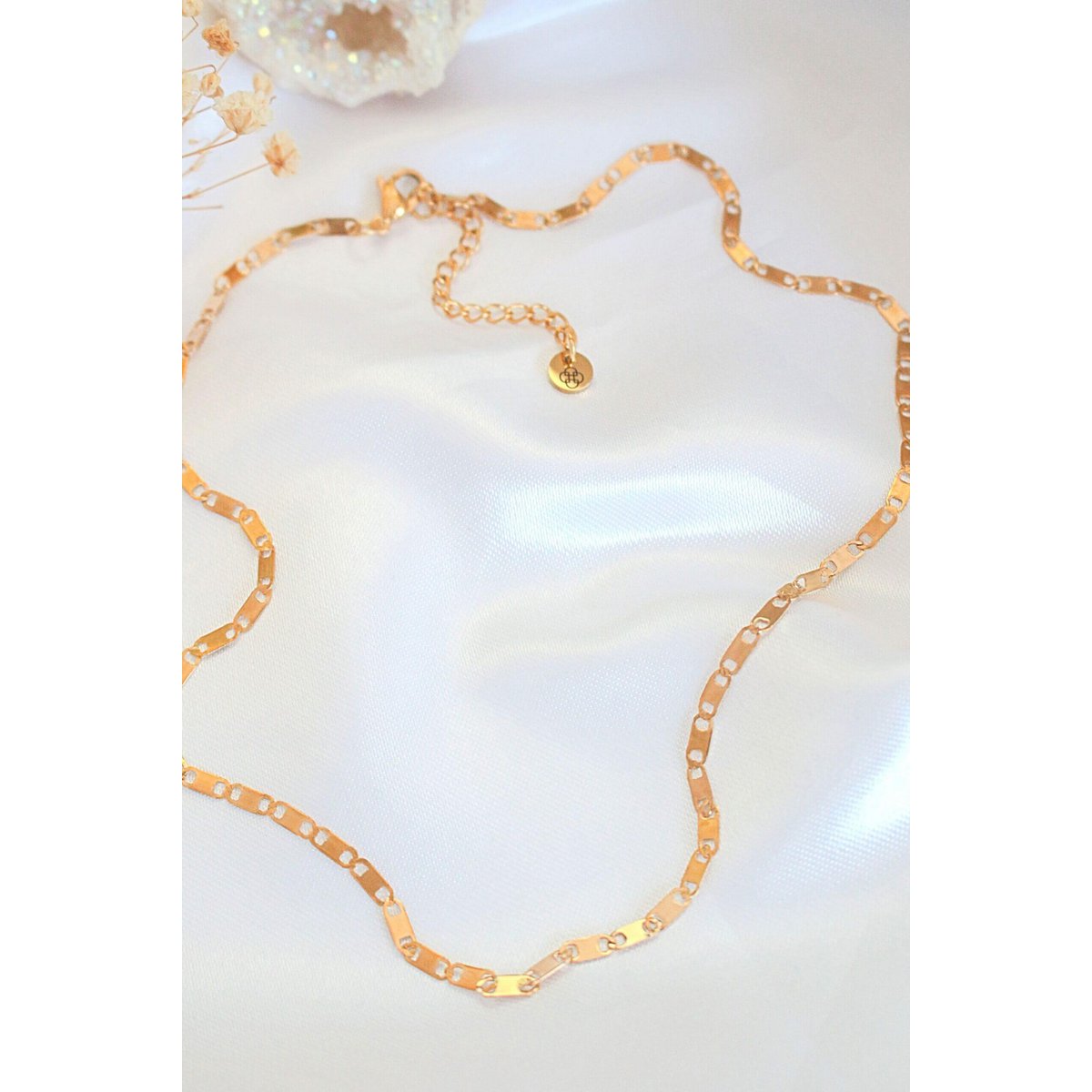 "Coconut" | 24K Flat Link Chain Choker