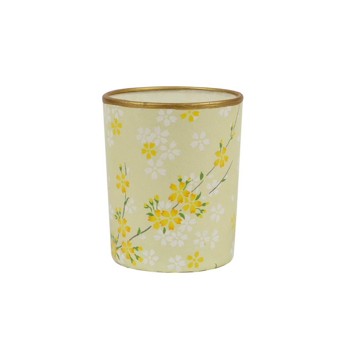 Large tealight holder made of glass & Chiyogami paper | Nara | Hand made