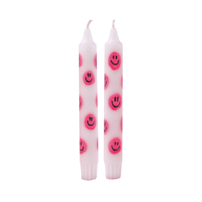 Diner Kaars Smiley Pink - Set of 5
