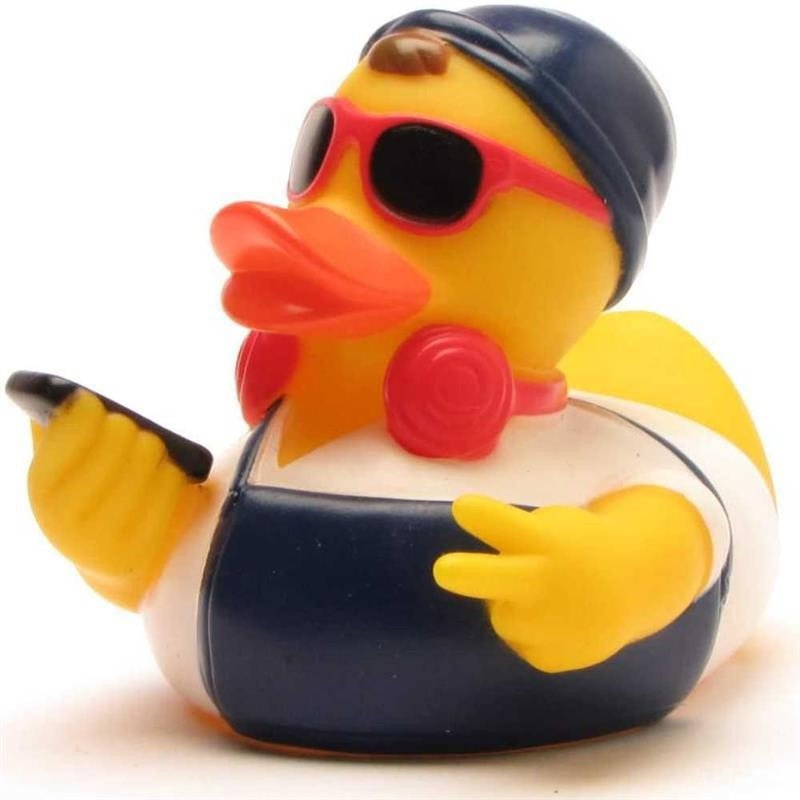 Hipster Badeente - weiss-Gummiente