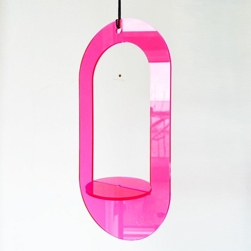 Planthanger neon pink oval 30 cm
