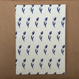 Quaderno Luna-Leena A5 stampa tulipani olandesi - blu Delft - copertina morbida - carta ecologica - fatto a mano in Nepal