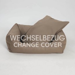Wechselbezug Hundebett Box Bett Saddle Kunstleder sand