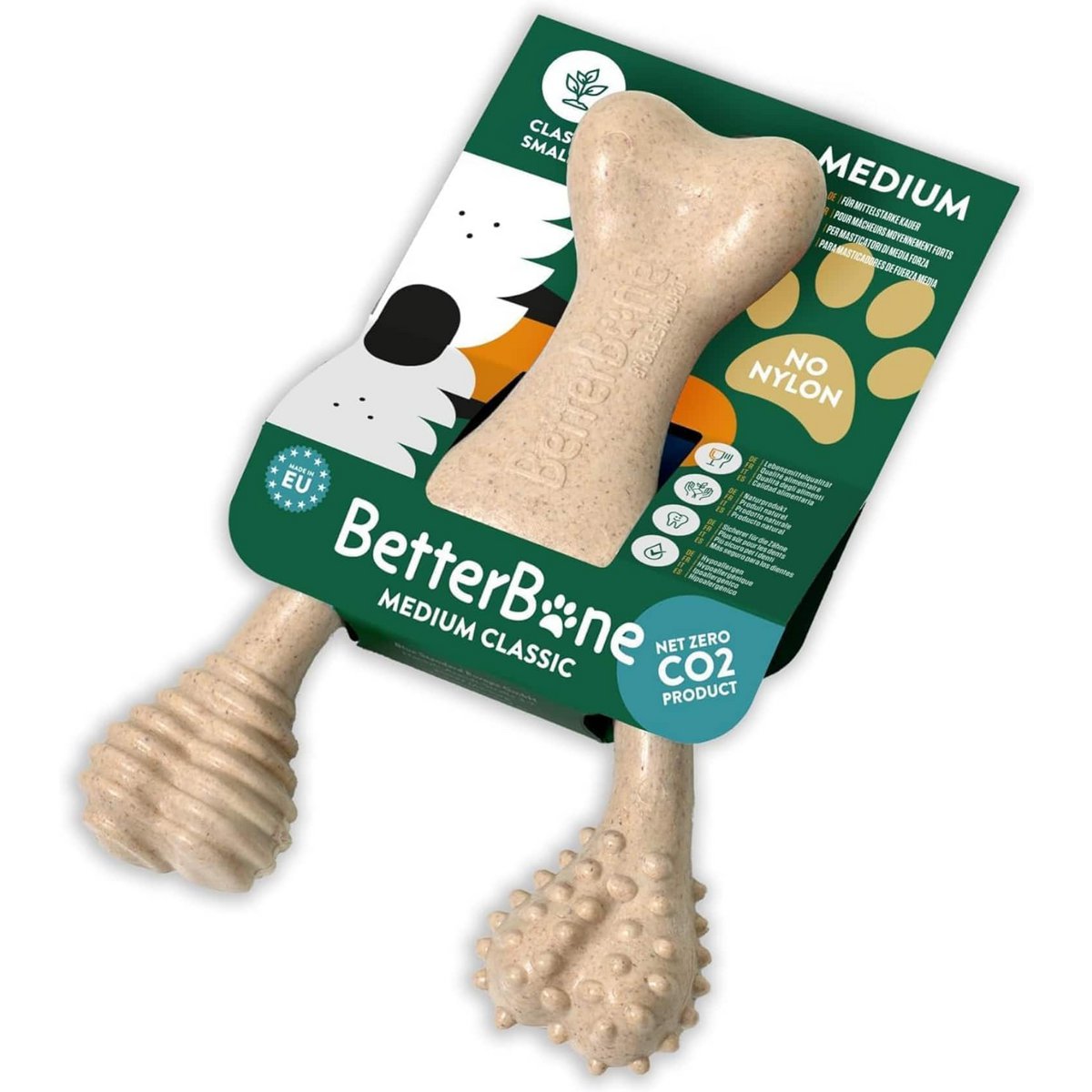 BetterBone Kauspielzeug Kauknochen - Small Medium Classic (ohne Nylon, CO2 neutral in Europa hergestellt)