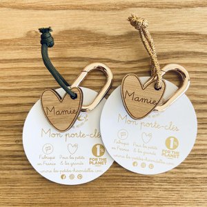 Houten sleutelhanger - Oma hart