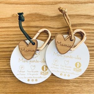 Houten sleutelhanger - Oma hart