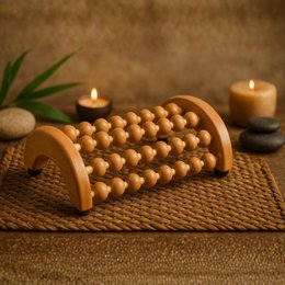 Wooden Foot Massager - Lymphatic Drainage and Relaxation Massage Roller – Discreet and Convenient