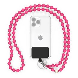 Handykette universal, Holzperlen, handgefertigt - The Pink