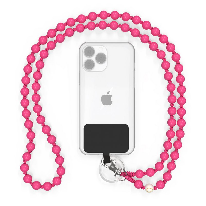 Handykette universal, Holzperlen, handgefertigt - The Pink