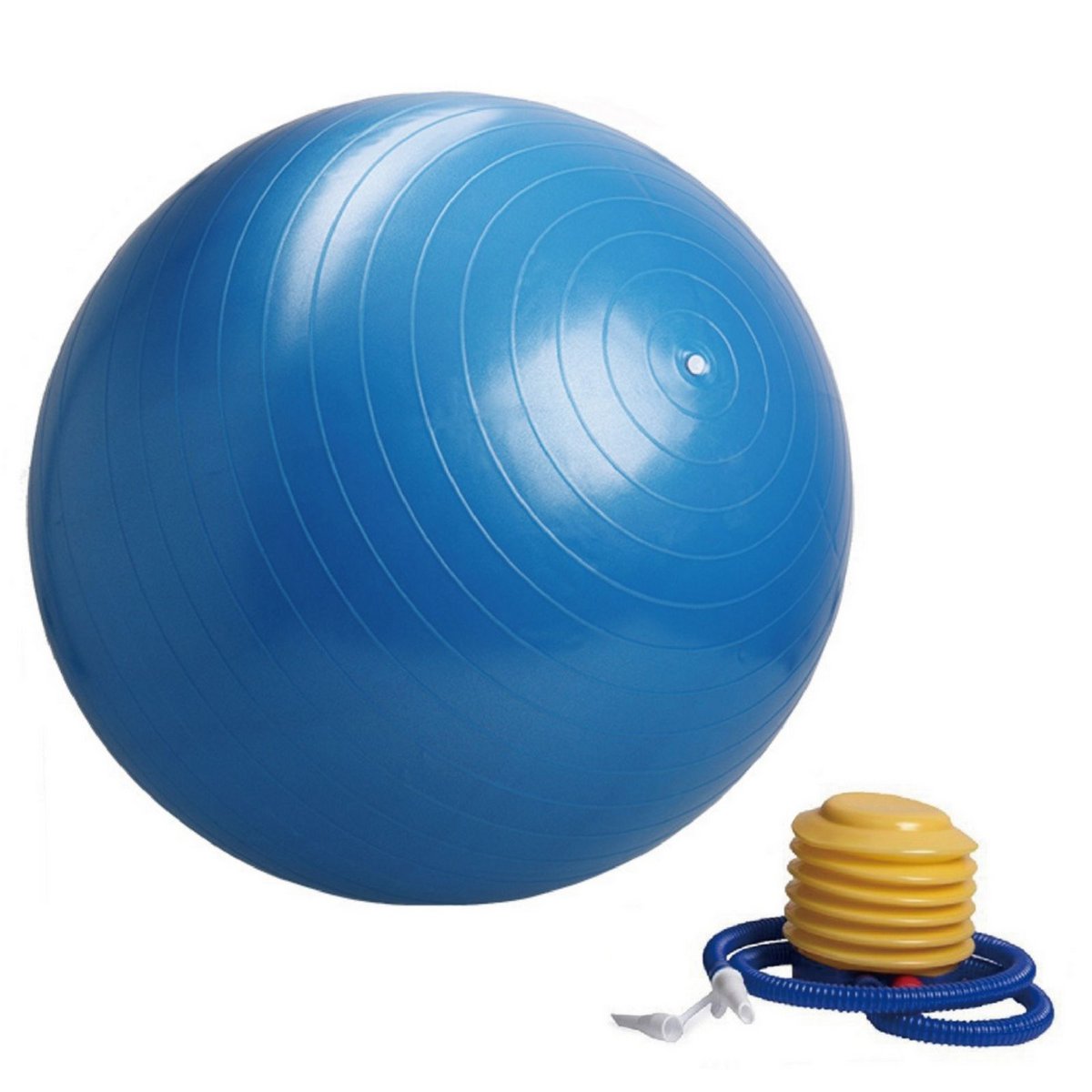 Yoga and Fitness Ball Size M 65 cm Blue - Pump Supplied - Resistant and Multipurpose - Gym Ball - Optimal Adhesion