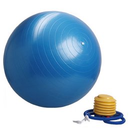 Pelota de Yoga y Fitness Talla M 65 cm Azul - Bomba Incluida - Resistente y Multiusos - Gym Ball - Óptima Adhesión