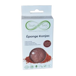 Natural Konjac Sponge for Face with Red Clay