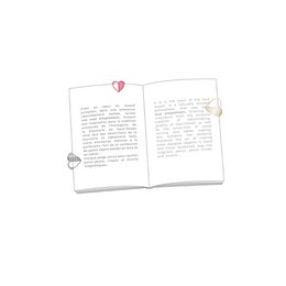 set van 3 metalen clip boekenleggers - hart (rood-mat-goud)