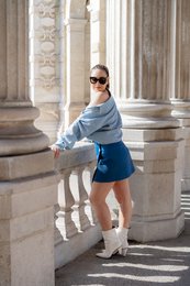 Falda de cartera azul