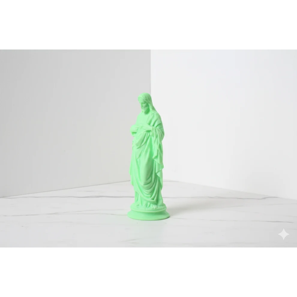Statue du Sacré-Cœur – Finition verte phosphorescente