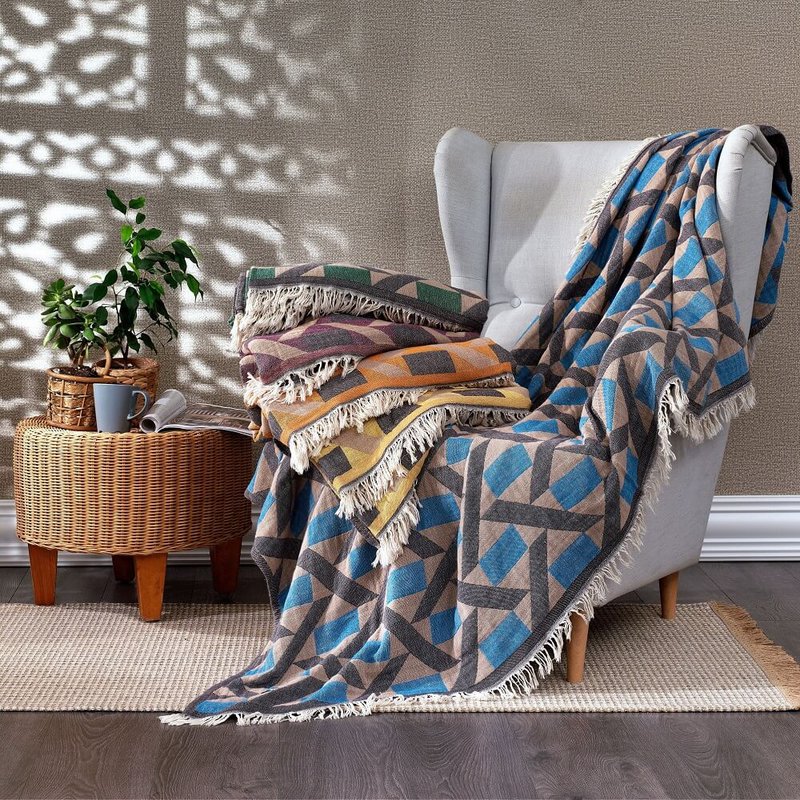 Manta Camden de jacquard de algodón suave