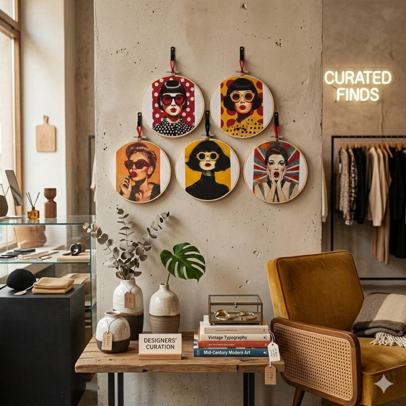 Pop Icons – Embroidery Wall Collection 15cm (Set of 5)