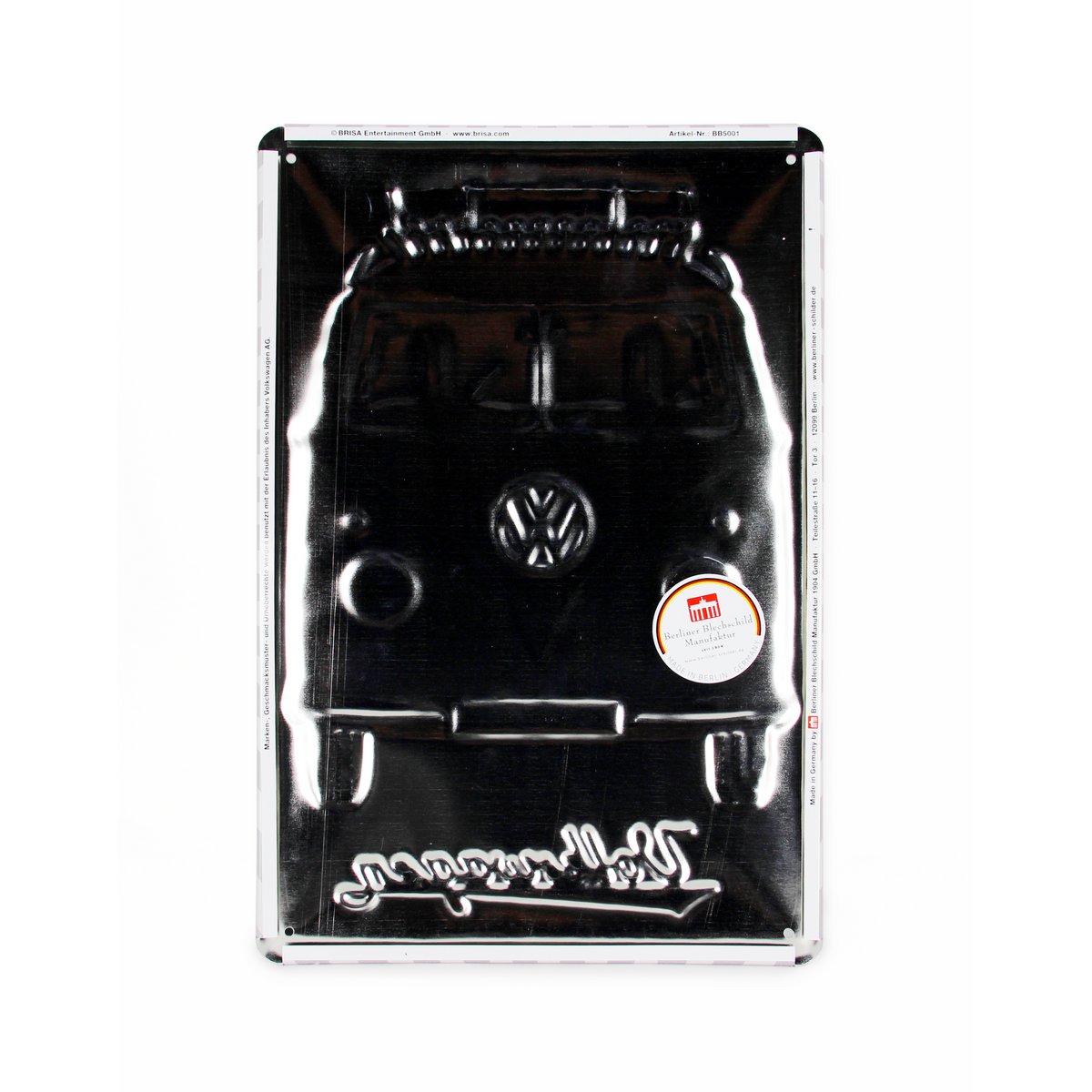 Tabliczka metalowa Volkswagen VW T1 Bus 20x30cm - Przód/Niebieska