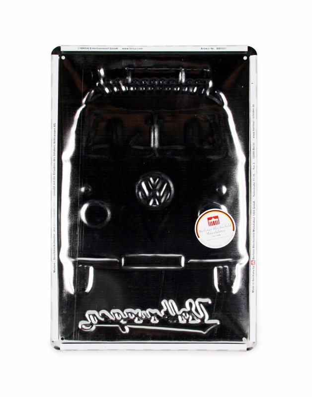 Volkswagen VW T1 Bus Metalskilt 20x30cm - Front/Blå