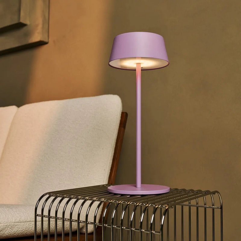 Lámpara de mesa recargable Hugo Violet Lila