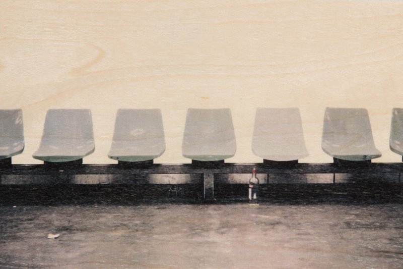 wooden postcard photos seats