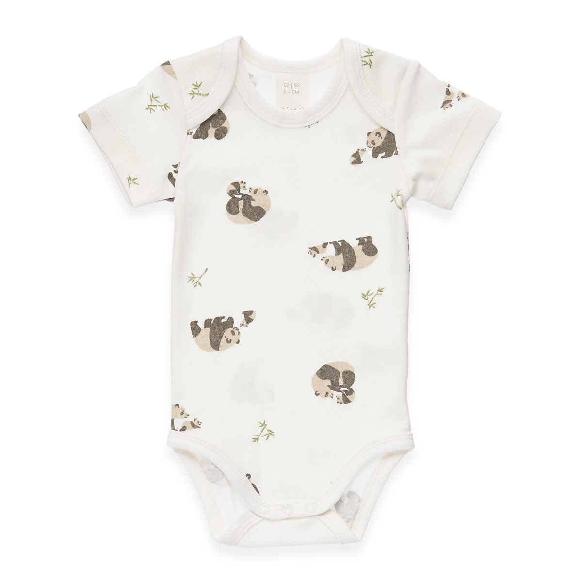 Baby Body Kurzarm - Panda AOP, Interlock - OffWhite