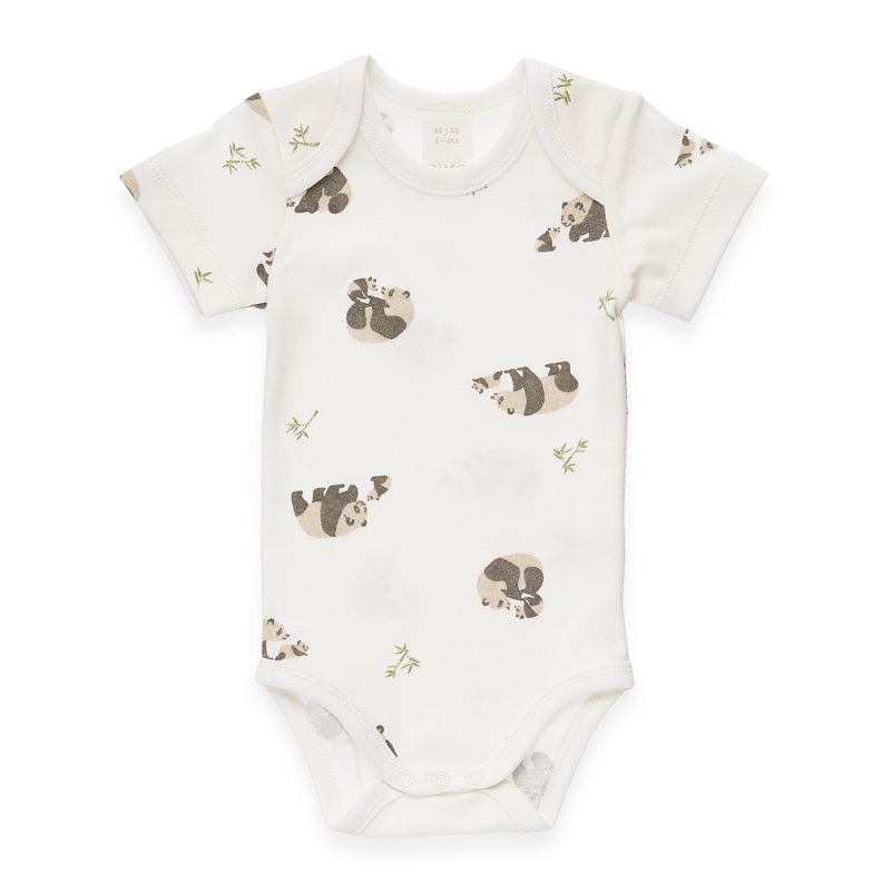 Baby Body Kurzarm - Panda Aop, Interlock - Off White