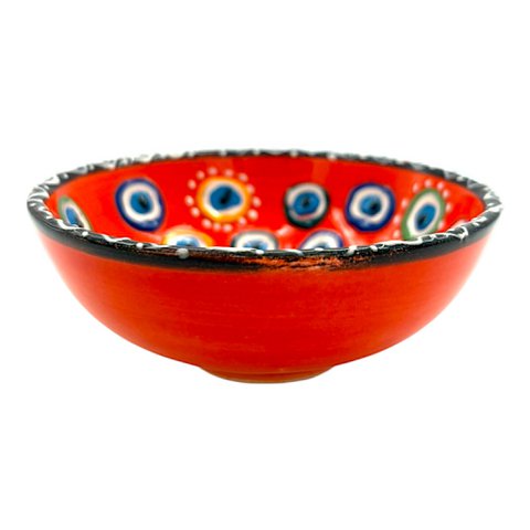 Keramikschale - Evil Eye - Orange - 12 cm