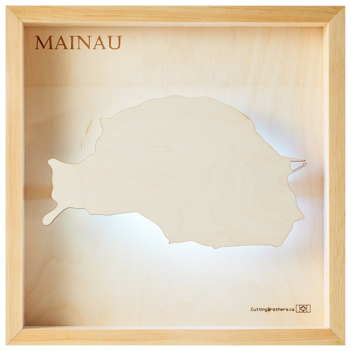 MAINAU (LAGO BODEN) - MAPA DE LUZ DE LA ISLA (LED) de madera en 3D