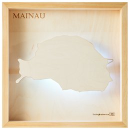 MAINAU (LAGO BODEN) - MAPA DE LUZ DE LA ISLA (LED) de madera en 3D