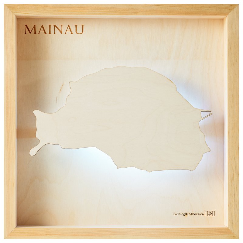 MAINAU (LAGO BODEN) - MAPA DE LUZ DE LA ISLA (LED) de madera en 3D
