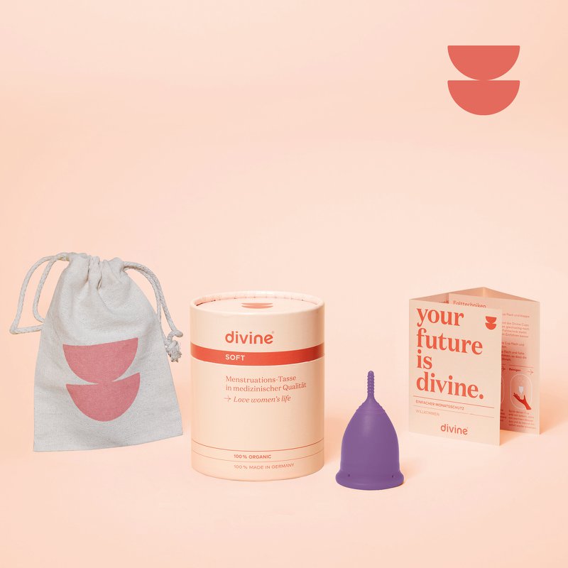 divine Menstruationstasse I Soft l Royal Purple l Größe S