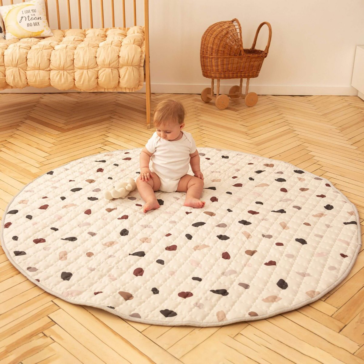 Alfombra de juego acolchada mate Hakuna «Confeti» 1,5 m