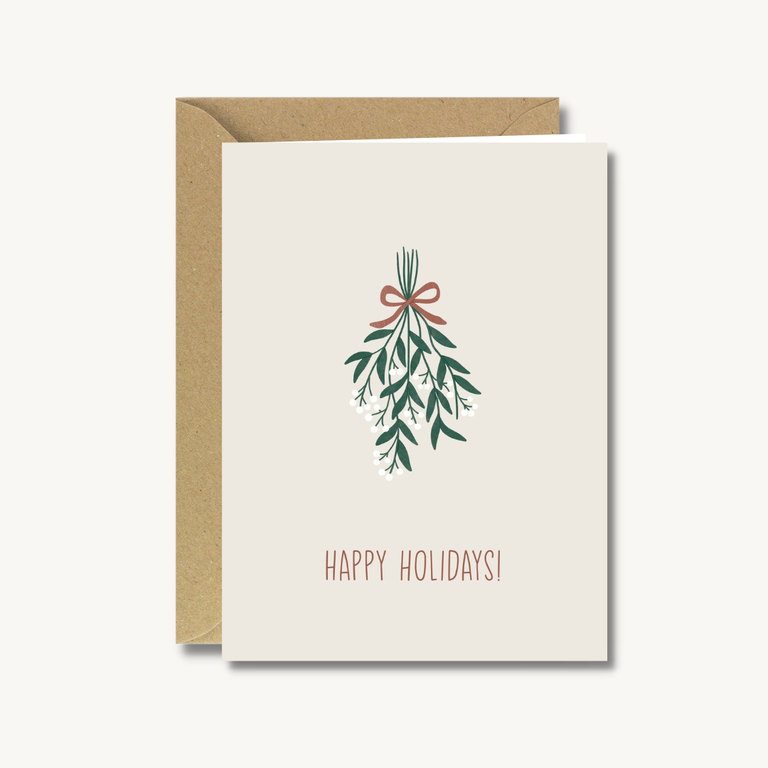 Kerstkaart met envelop - Mistletoe