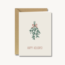 Kerstkaart met envelop - Mistletoe
