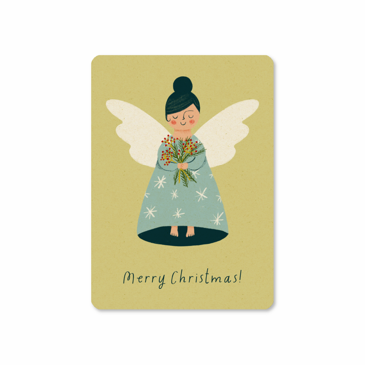 Postcard |  Angel with winter green