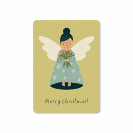 Postcard |  Angel with winter green