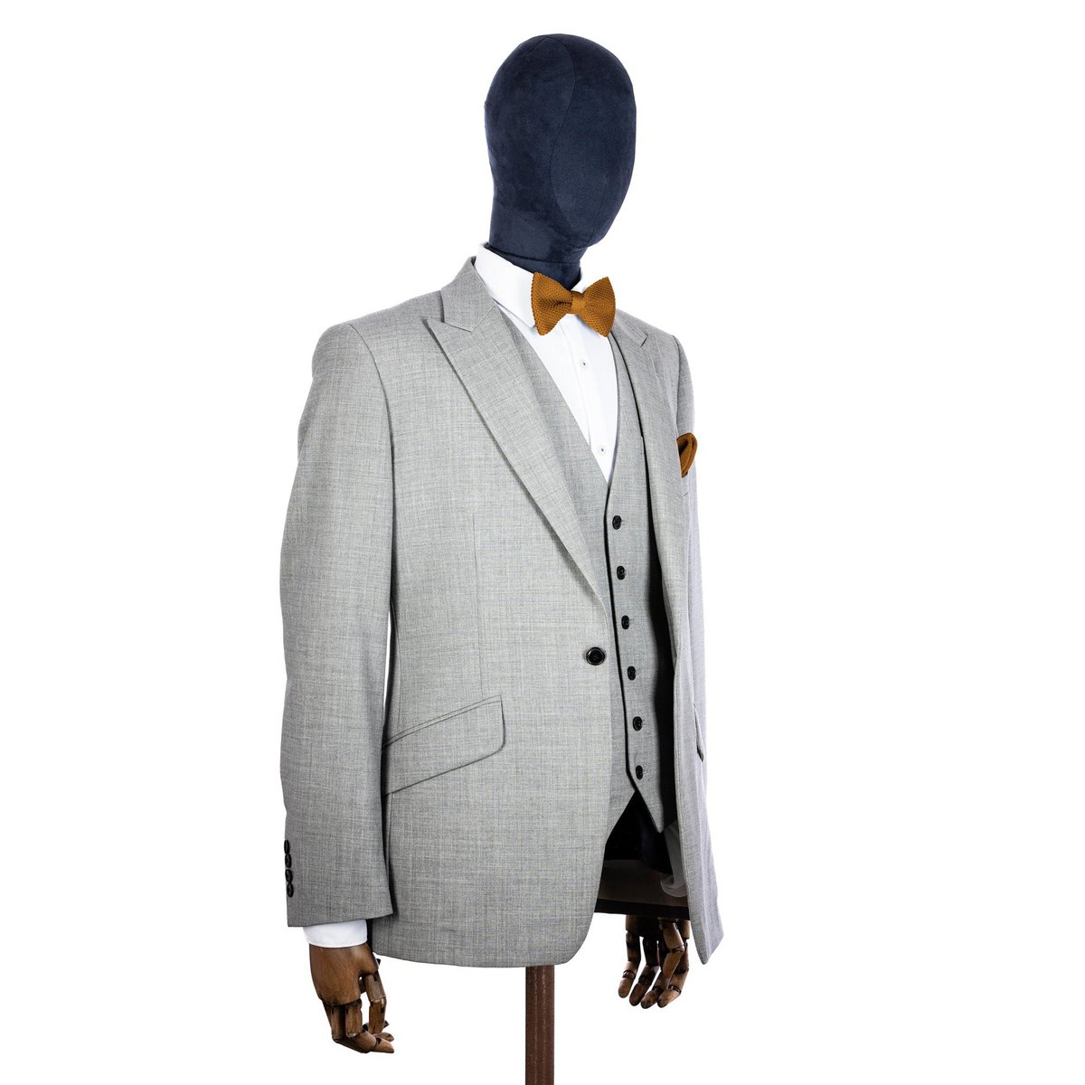 Orange Ember Knitted Bow Tie and Knitted Pocket Square Set