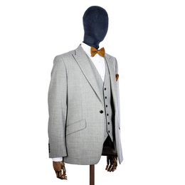 Orange Ember Knitted Bow Tie and Knitted Pocket Square Set