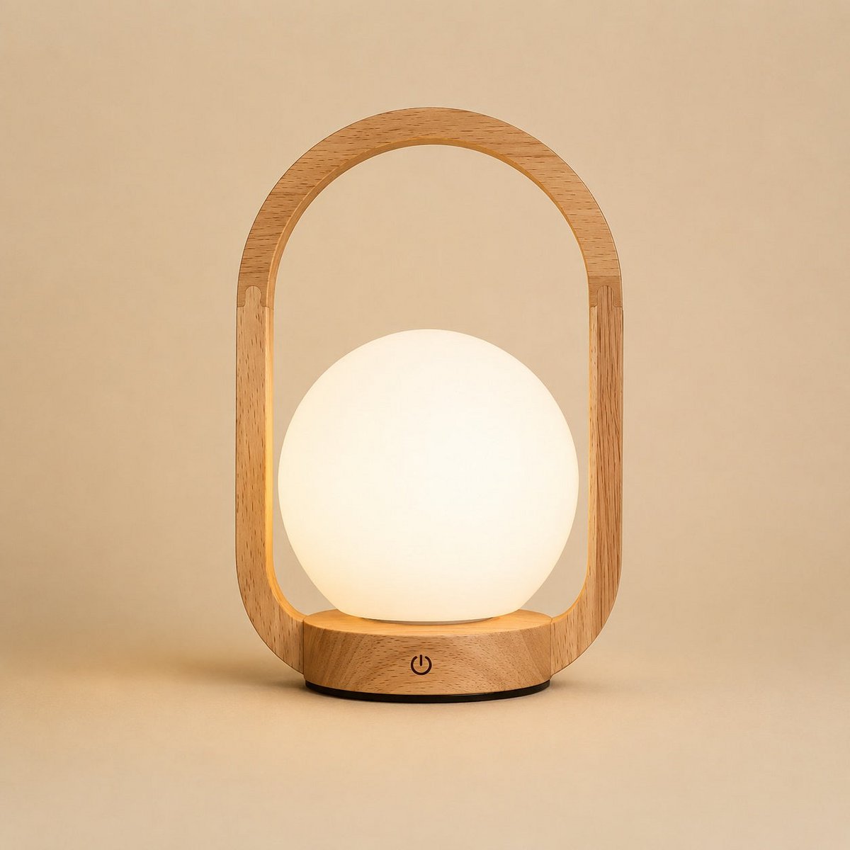 Lampada ricaricabile in legno Skye marrone chiaro