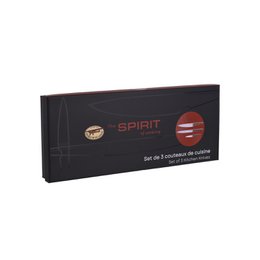 SOSL Coffret de 3 Couteaux - Couteau du Chef, à Emincer, d'Office, Acier Inoxydable et Bois de Bambou, Marron