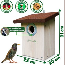 ERDENFREUND® caja nido para pájaros 45 mm pájaros cantores grandes