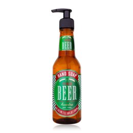 Beer bottle shaped soap dispenser, novelty hand soap, brown glass bottle with pump dispenser, humorous skincare gift
